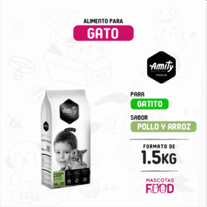 Alimento para Gatito Amity Premium Sabor Pollo 1.5 KG