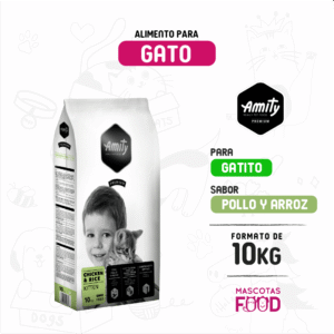 Alimento para Gatito Amity Premium Sabor Pollo 10 KG