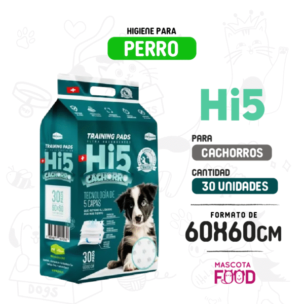 Sabanillas de entrenamiento para cachorros HI5 30UN 60x60CM