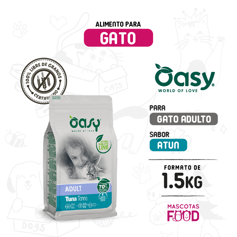 Oasy para Gato adulto sabor atún 1.5KG