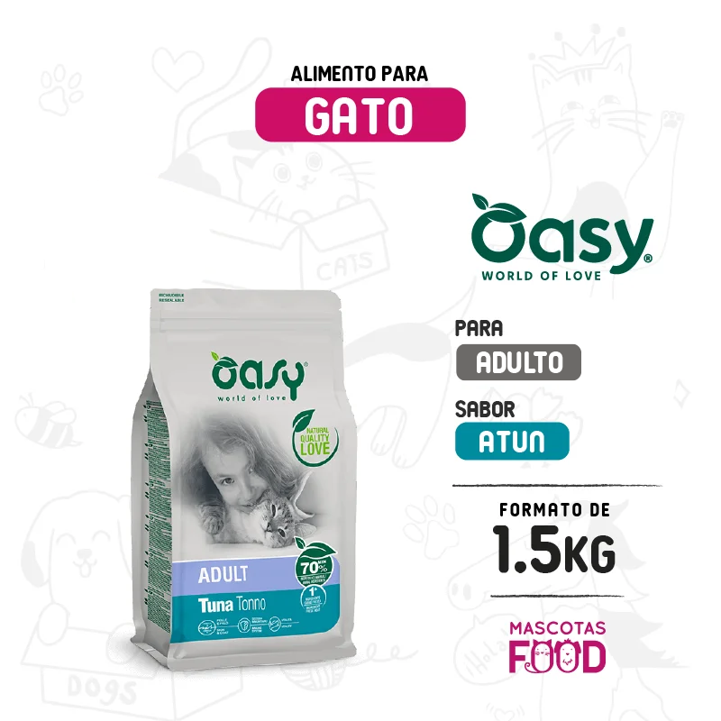 Oasy para Gato adulto sabor atún 1.5KG