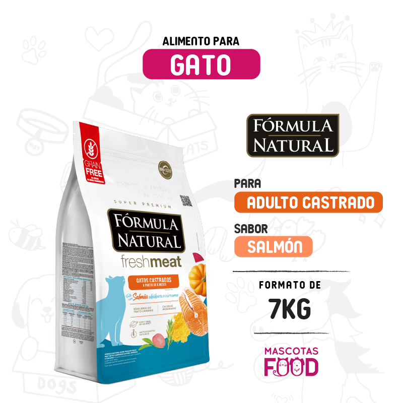Formula Natural para Gato castrado sabor Salmon 7 KG
