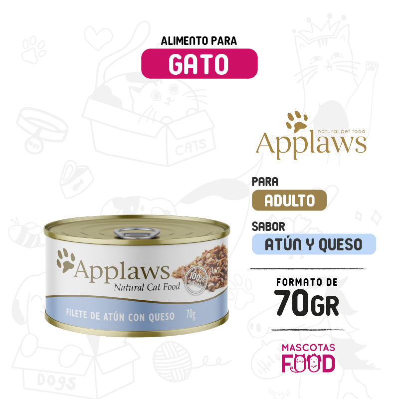 Latita Applaws para Gato Sabor Filete de atún con queso 70 GR