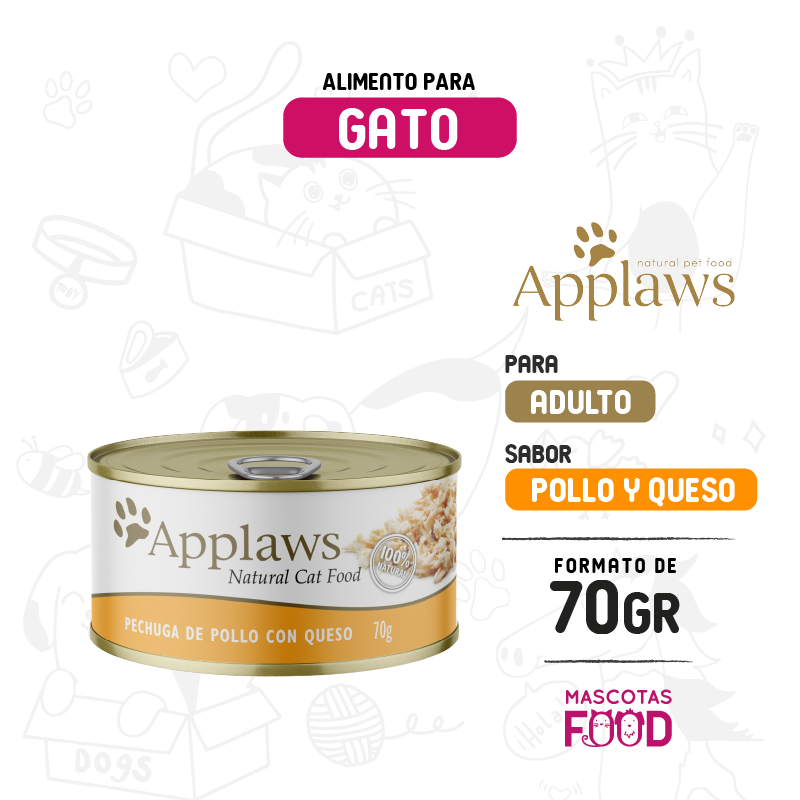 Latita Applaws para Gato Sabor Pechuga de pollo con queso 70 GR