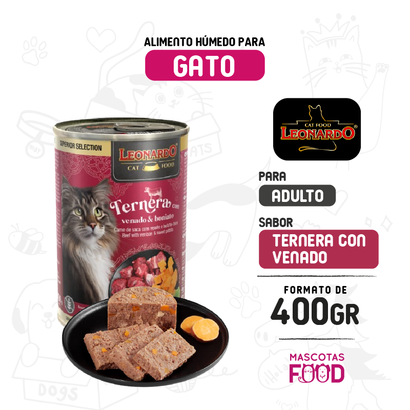 Leonardo Superior sabor Ternera, venado y boniato 400 GR