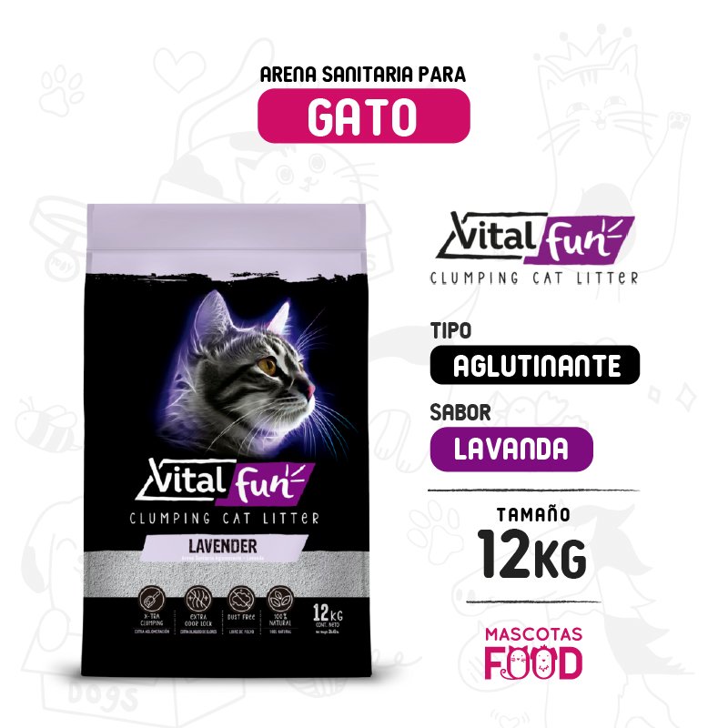 Arena Aglomerante Vitalfun Lavanda 12 KG