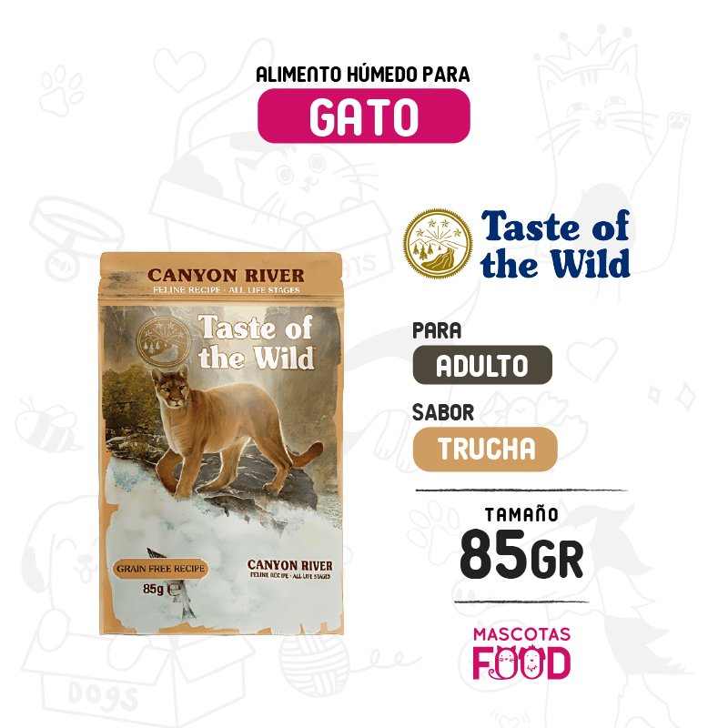 Pouch Taste of the Wild Canyon river 85 GR
