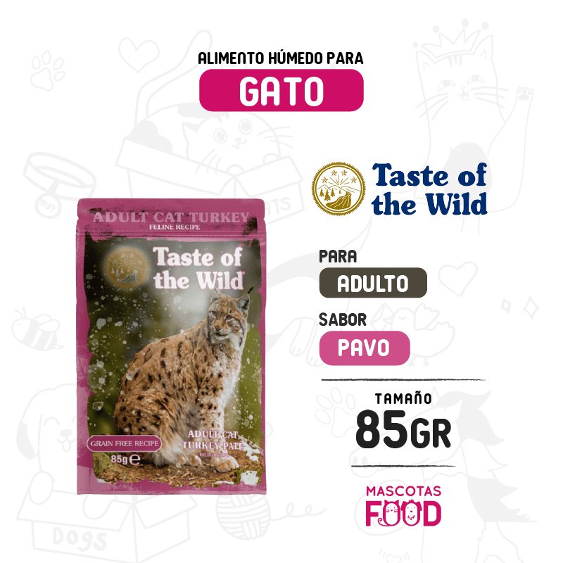 Pouch Taste of the Wild Gato adulto sabor Pavo 85 GR