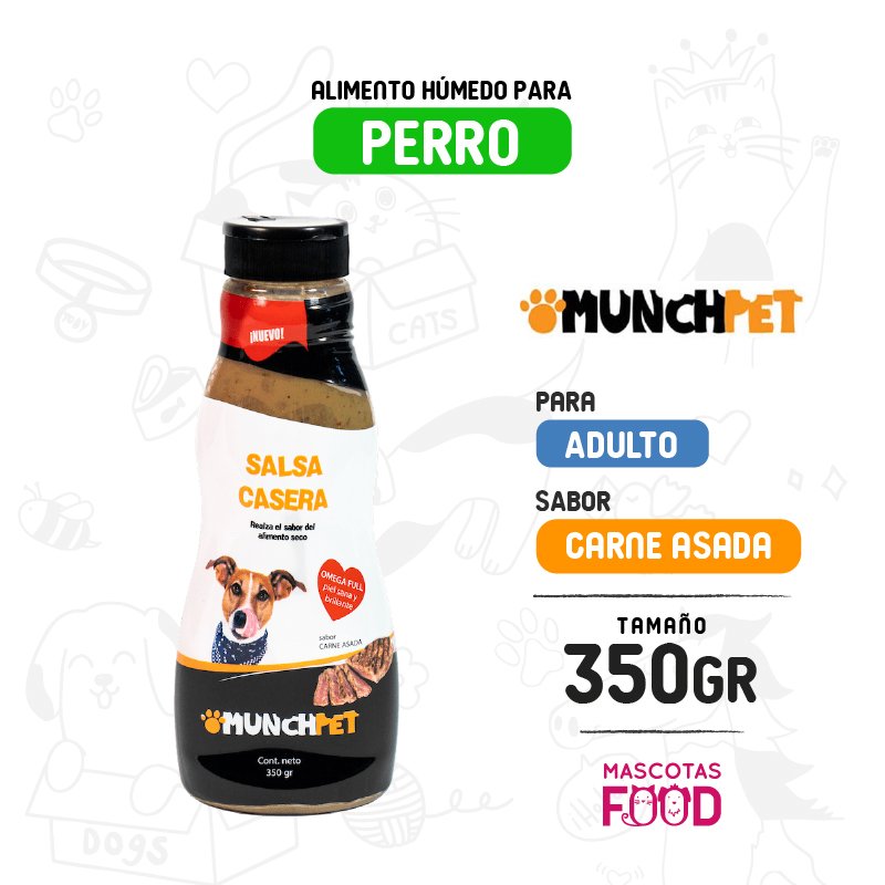 Salsa casera Munchpet para Perros sabor Carne asada