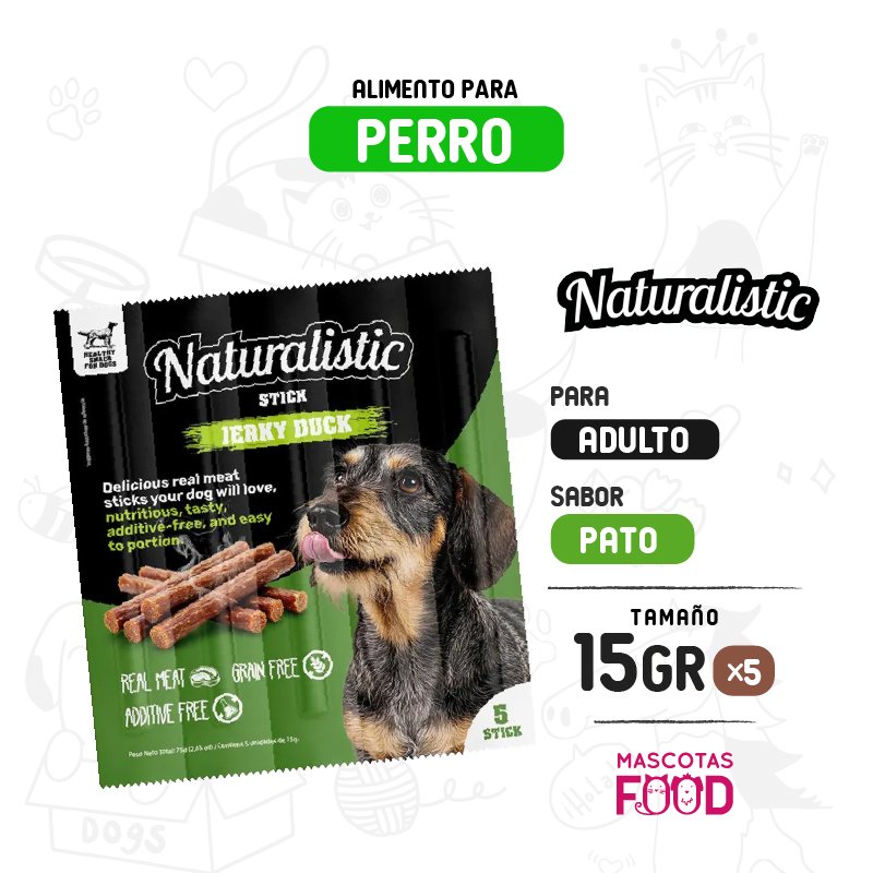 Naturalistic Stick Jerky sabor Pato 5 palitos