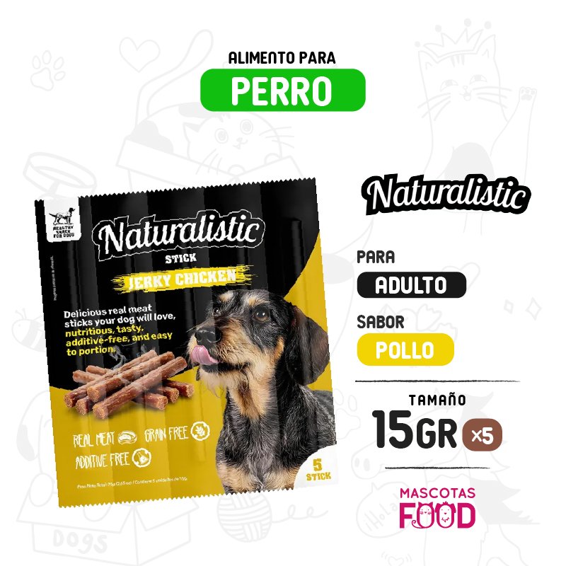 Naturalistic Stick Jerky sabor Pollo 5 palitos
