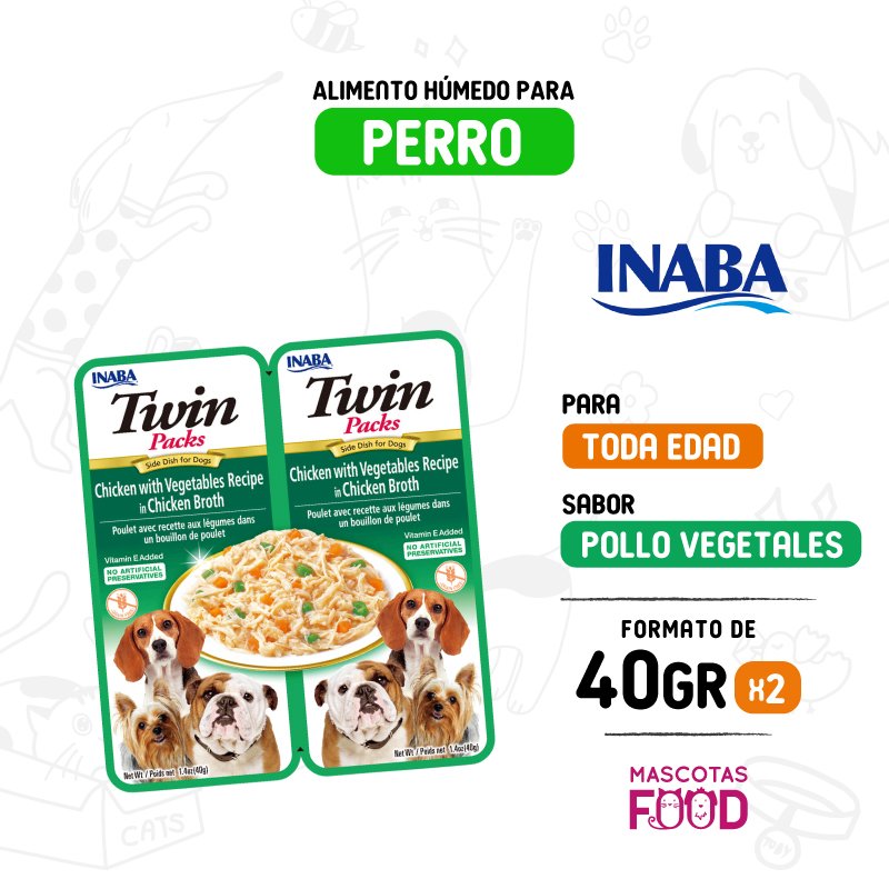 Twin Packs de pollo con vegetales en caldo de pollo 80 GR