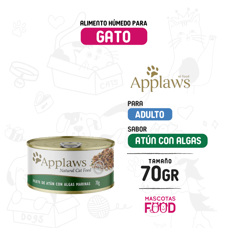 Alimento húmedo para gatos Applaws Sabor Atun con Algas marinas 70 GR