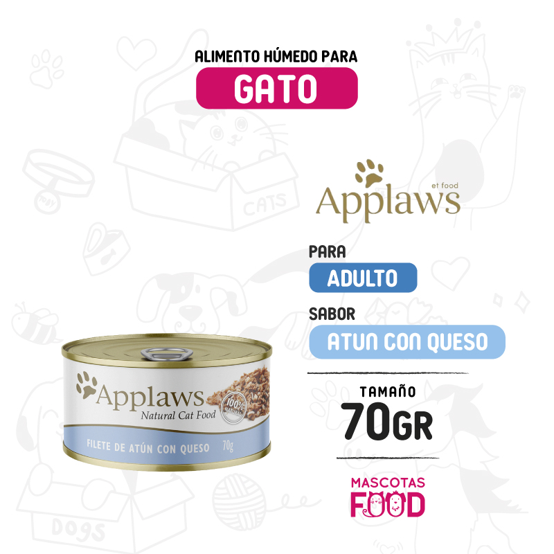 Alimento húmedo para gatos Applaws Sabor Atun con queso 70 GR