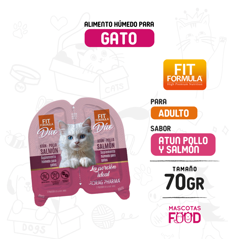 Fit formula DUO para Gato sabor Atun, pollo y salmon 70 GR