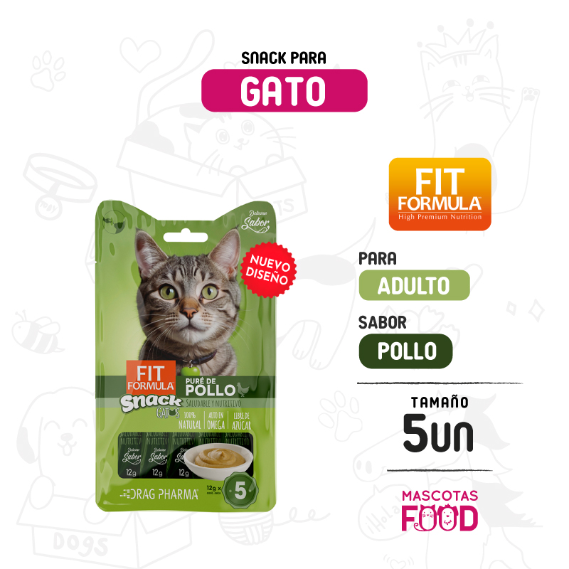 Puré Fit Formula para gatos sabor Pollo 5 tubitos