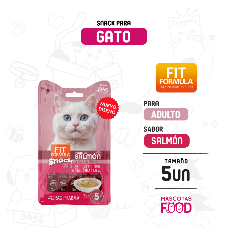 Inicio 14 Puré Fit Formula para gatos sabor Salmón 5 tubitos