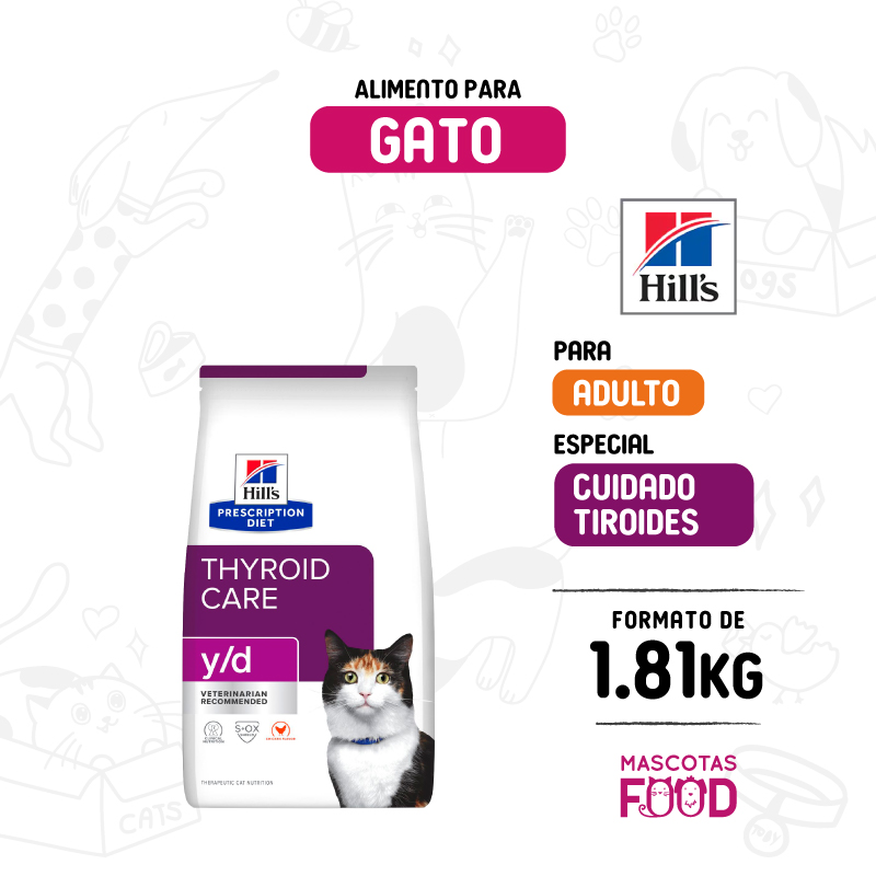 Hills para Gato Cuidado tiroide Y/D 1.81 KG