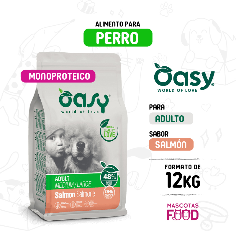 Oasy para Perro Adulto monoproteico Salmón 12 KG