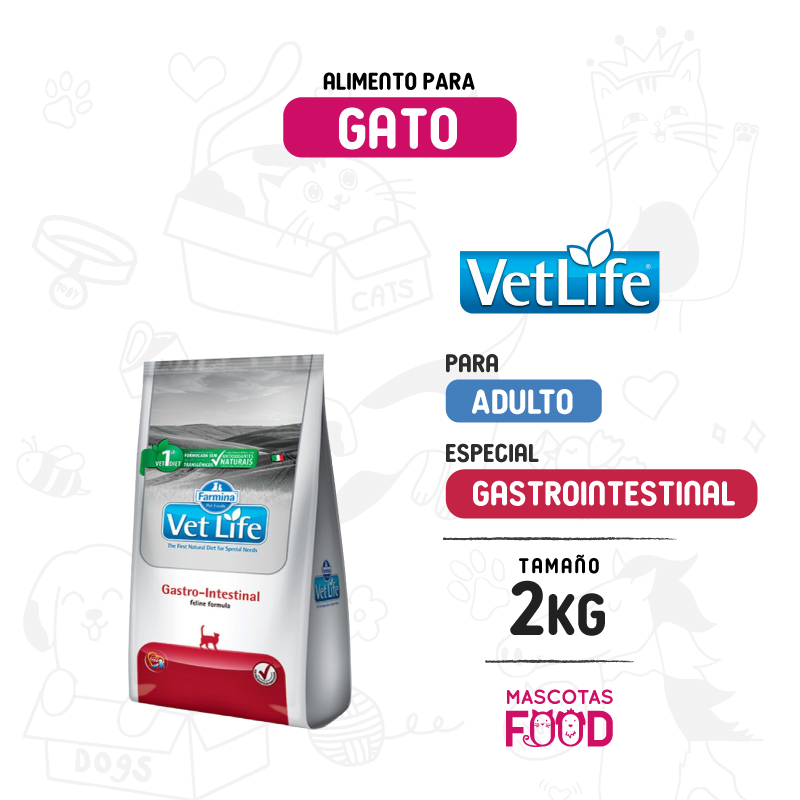 Inicio 14 Vetlife para Gato Cuidado Gastrointestinal 2 KG