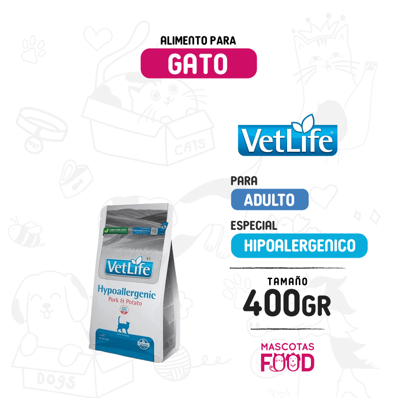 Vetlife para Gato Hipoalergenico 400 GR