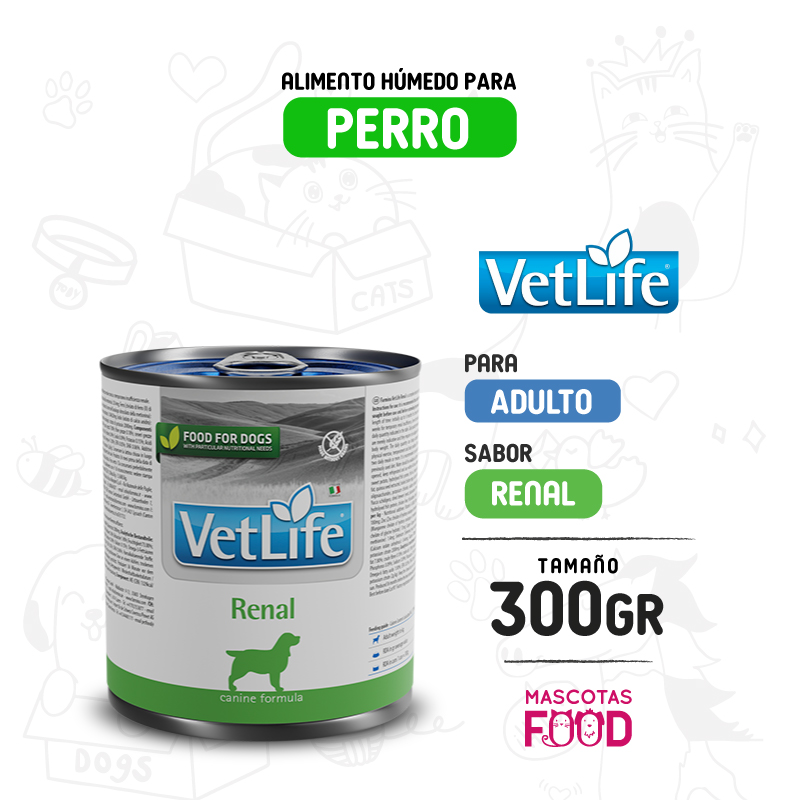 Latita Vetlife para perro renal 300 GR
