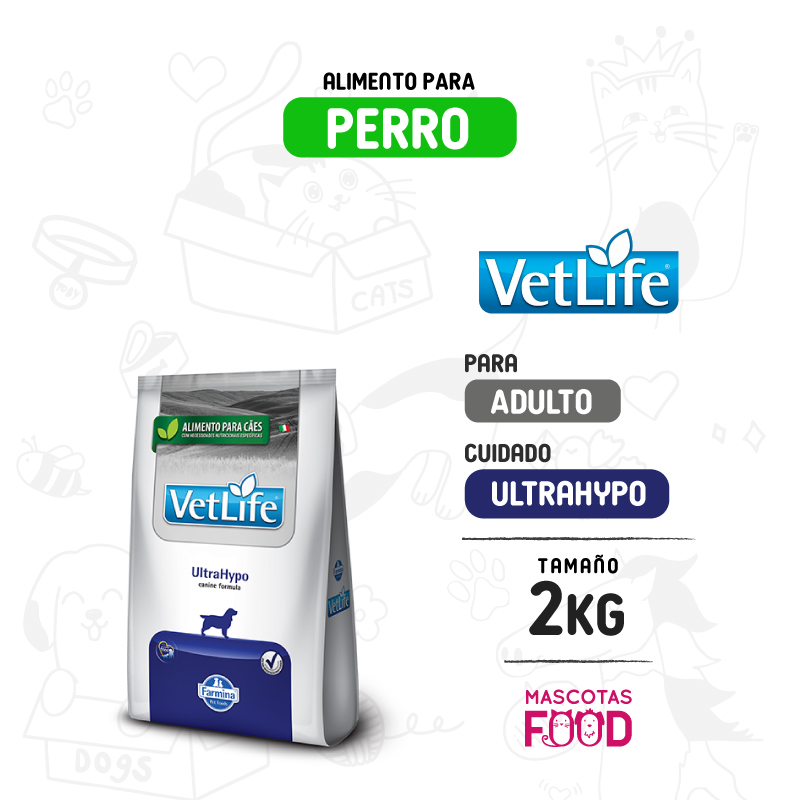 Inicio 16 Vetlife para Perro ULTRA hipoalergenico 2 KG