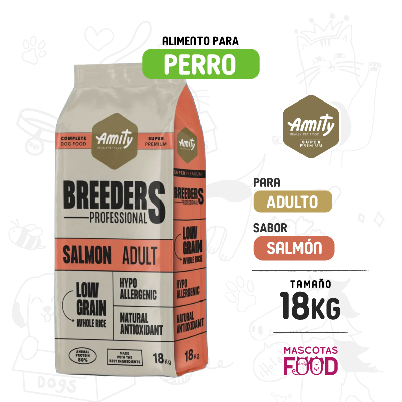 Amity SUPER Premium para perro adulto sabor Salmón 18 KG