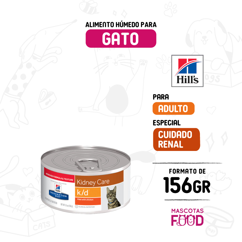 Alimento húmedo Hills para Gato cuidado renal K/D 156 GR
