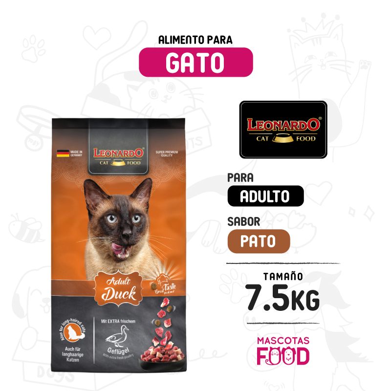 Leonardo para Gato senior sabor Pato 7.5 KG