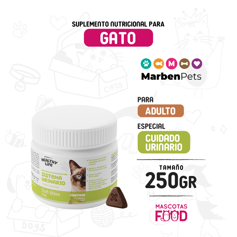 Bocados suplemento nutricional para Gato Cuidado Urinario 250 GR