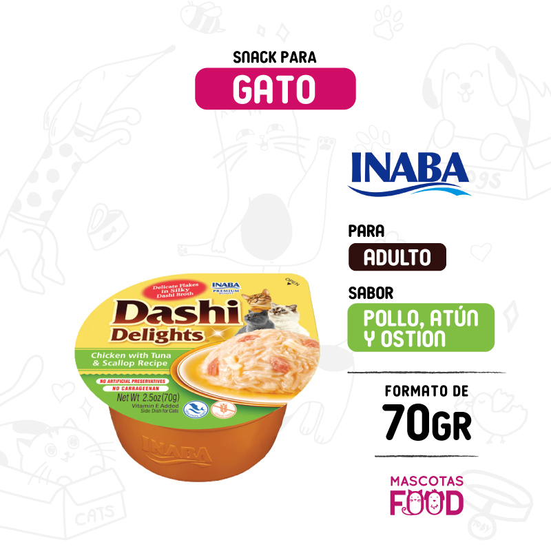 Dashi Delights para Gato sabor Pollo con atún y ostion 70 GR