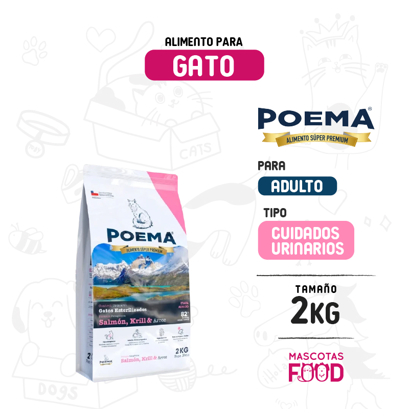Poema para Gato esterilizado y Cuidado urinario sabor Salmon 2 KG