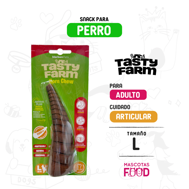 Cuerno masticable Tasty Farm cuidado articular tamaño L