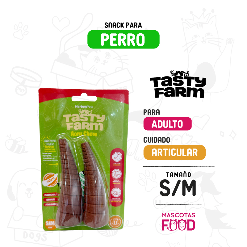 Cuerno masticable Tasty Farm cuidado articular tamaño S/M