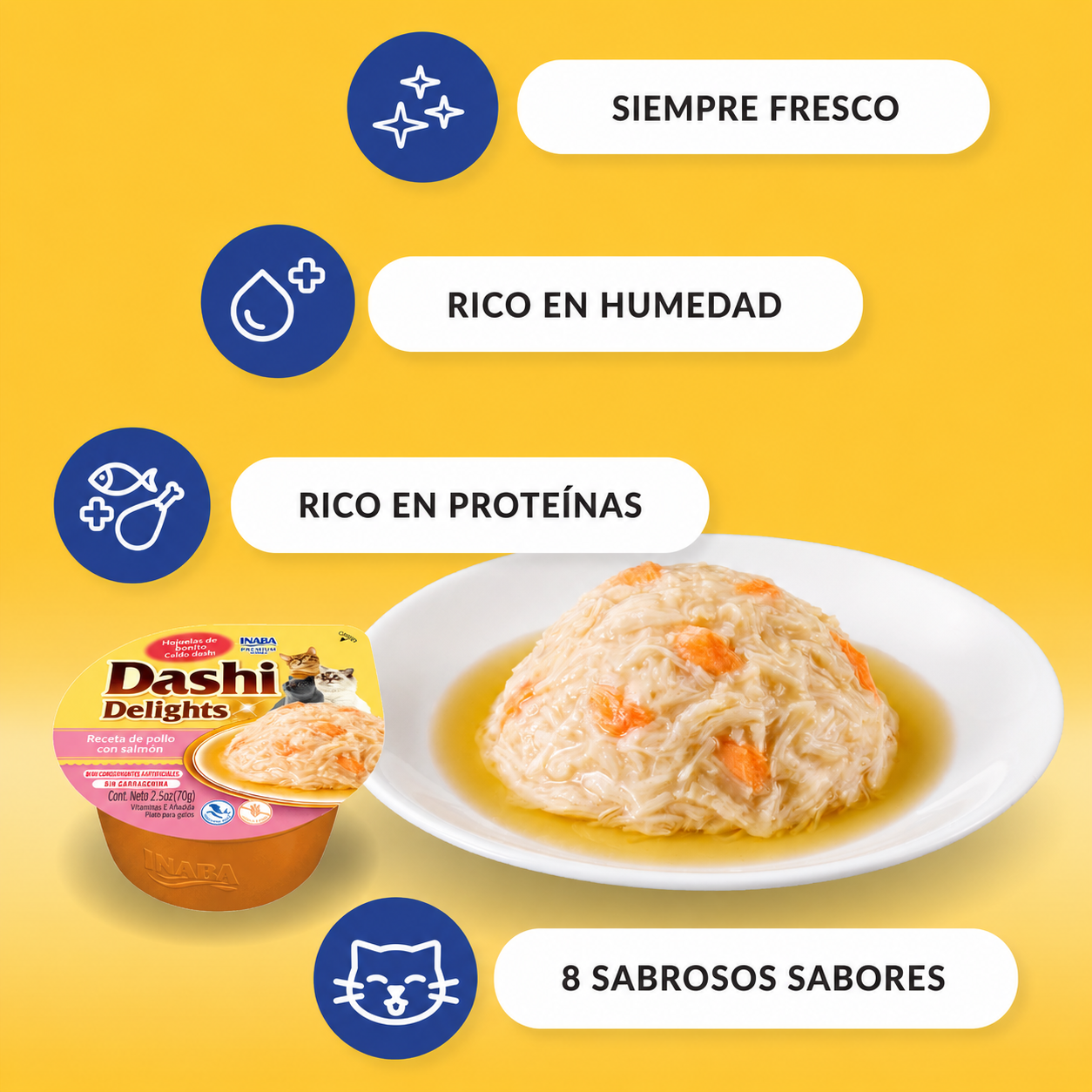 Dashi Delights para Gato sabor Pollo con atun 70 GR 3 Dashi Delights para Gato sabor Pollo con atun 70 GR - Imagen 3