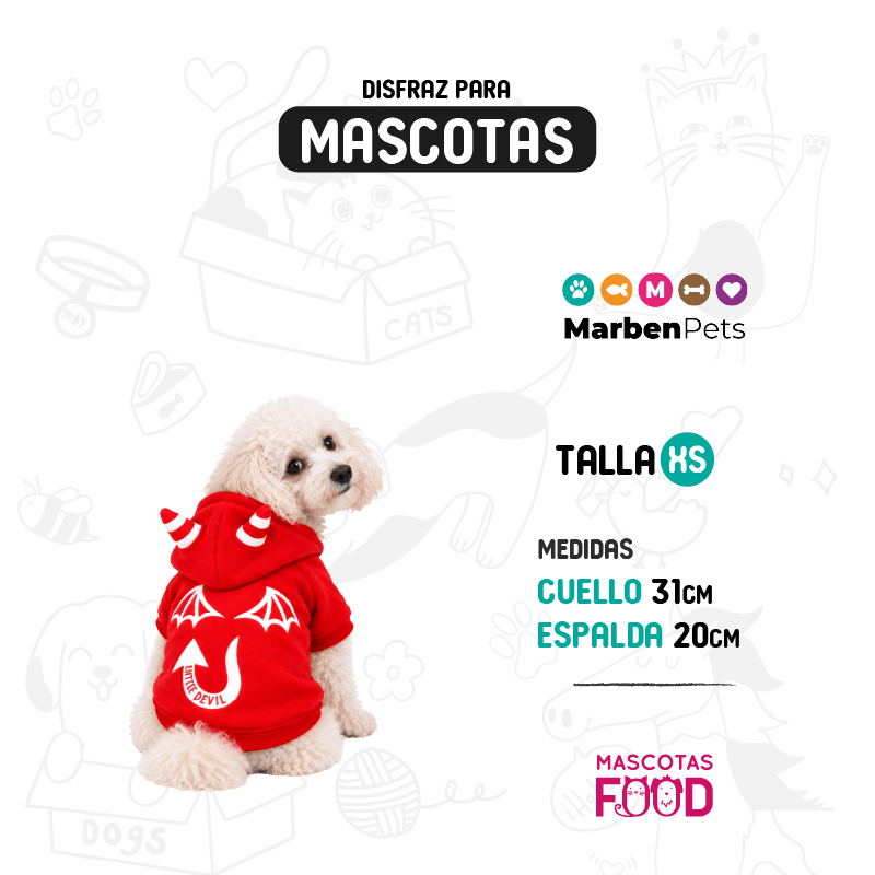 Inicio 14 Disfraz Diablito para Mascotas Brilla en la Oscuridad Talla XS