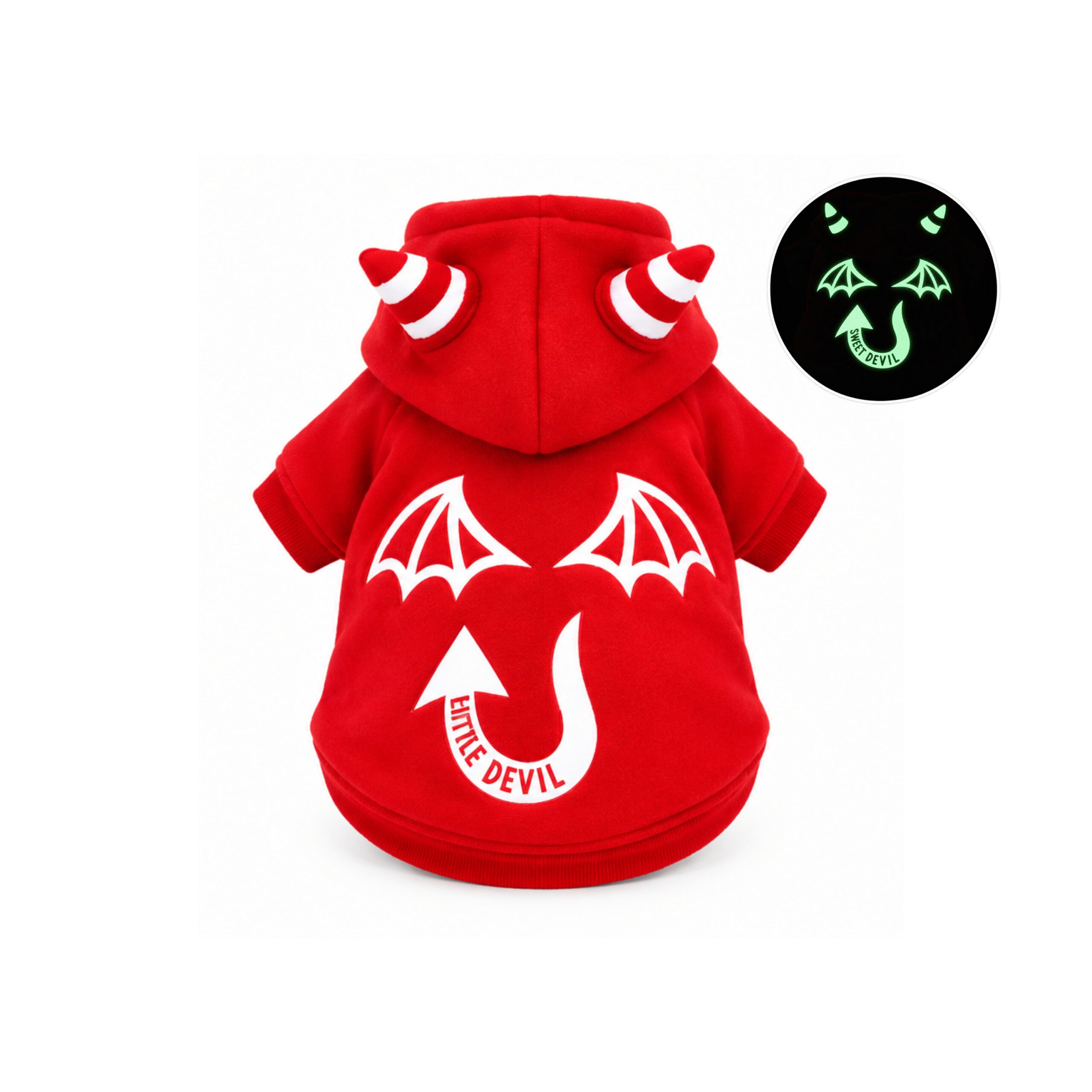Disfraz Diablito para Mascotas Brilla en la Oscuridad Talla XS 2 Disfraz Diablito para Mascotas Brilla en la Oscuridad Talla XS - Imagen 2