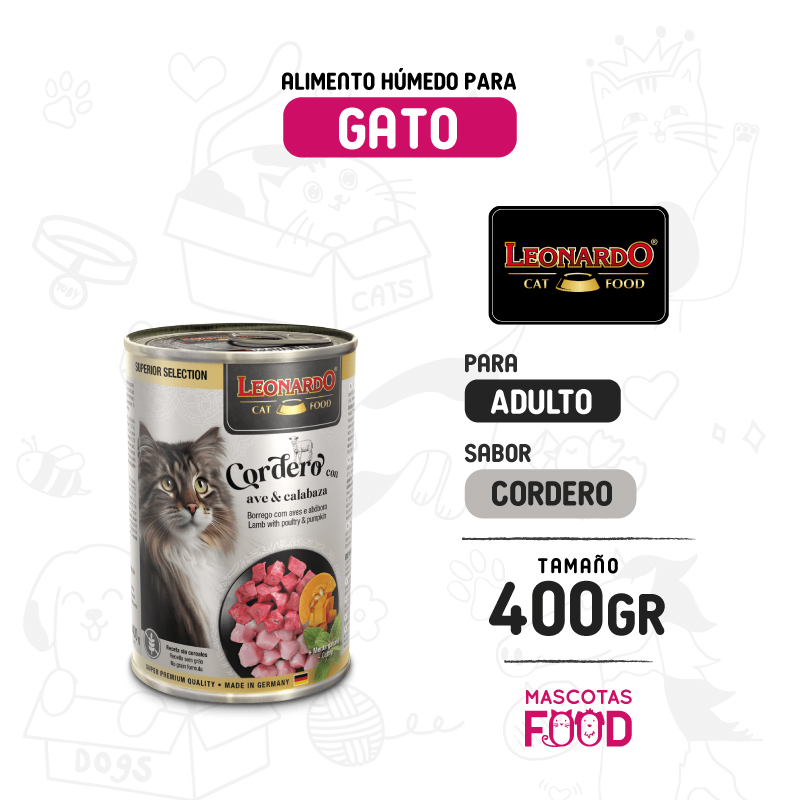 Alimento húmedo para Gato Leonardo Superior Selection sabor Cordero 400 GR