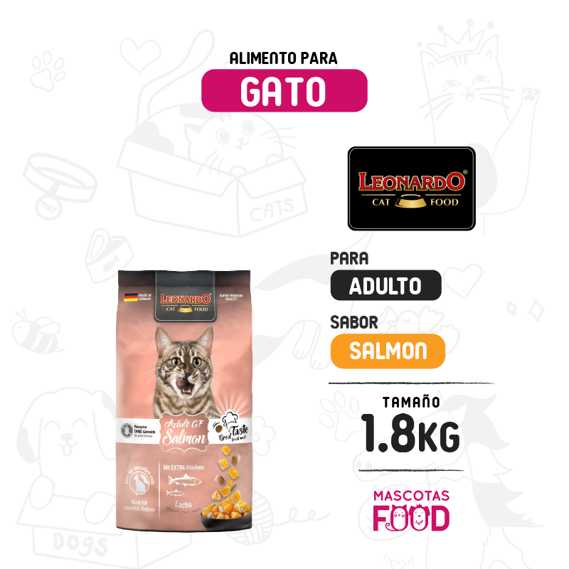 Leonardo GF para Gato adulto sabor Salmon 1.8 KG