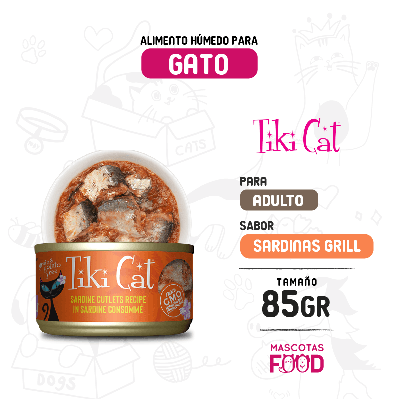 Tiki cat para Gato sabor Sardina Grill 85 GR