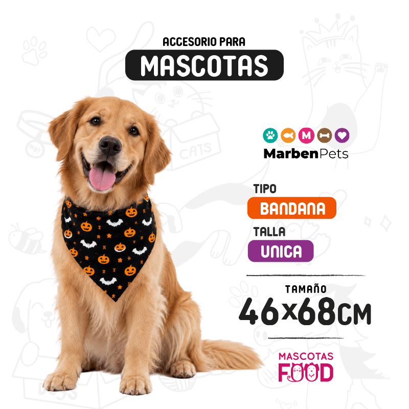 Inicio 15 Bandana Halloween para Mascotas Oscuridad Encantada
