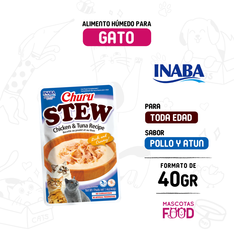 Inicio 27 Churu Stew para Gatos sabor Pollo y atun 40 GR