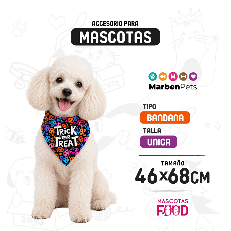 Inicio 16 Bandana Halloween para Mascotas Dulce o truco