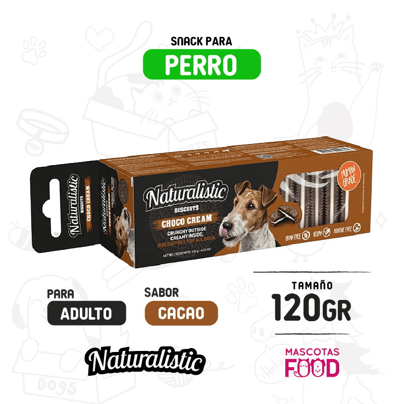 Galletas Naturalistic Biscuits sabor Crema de cacao 120 GR
