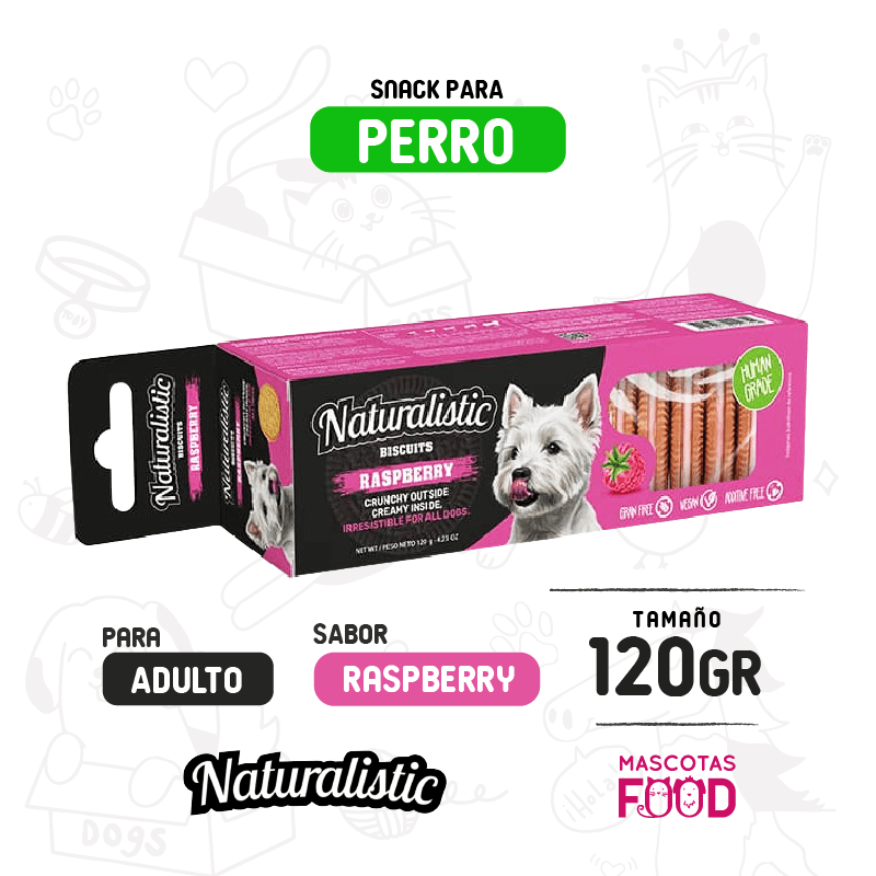 Galletas Naturalistic Biscuits sabor Crema de frambuesa 120 GR